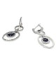 Sapphire and Diamond Circle Dangle Earrings